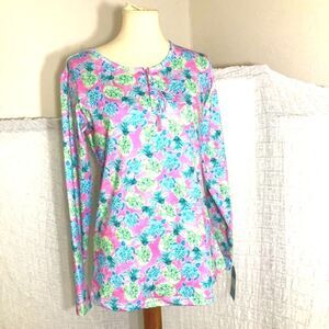 Alvin’s Isand Pinapples & Turtles Swim Top Size Large